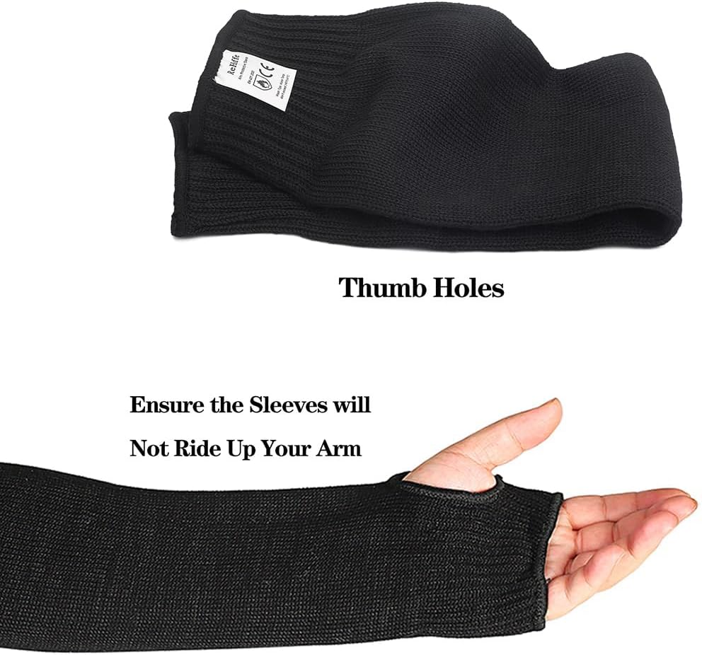 Kevlar Heat Resistant Sleeves, 19 Inch Long with Thumb Hole | Safety Anti-heat Arm Guards, For Kitchen, Gardening, Mechanic, Polish and Car Fixing Work