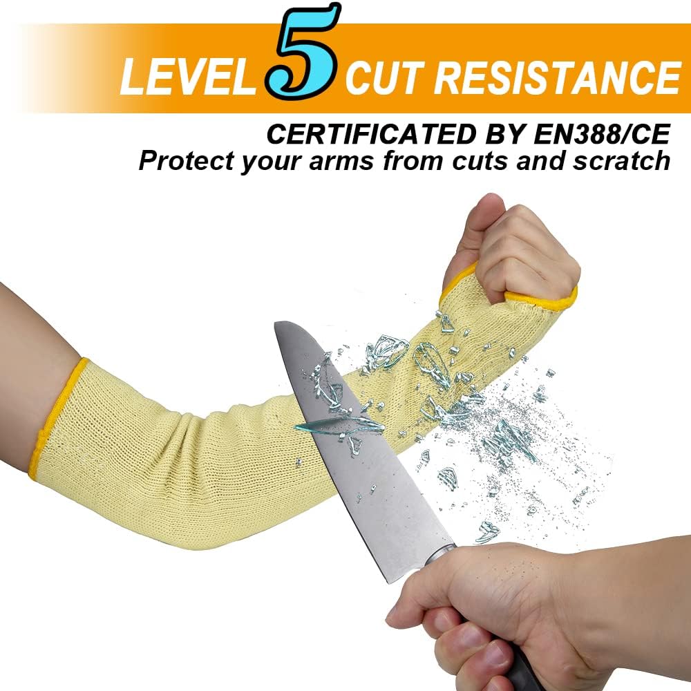 Kevlar Heat Resistant Sleeves, 19 Inch Long with Thumb Hole | Safety Anti-heat Arm Guards, For Kitchen, Gardening, Mechanic, Polish and Car Fixing Work