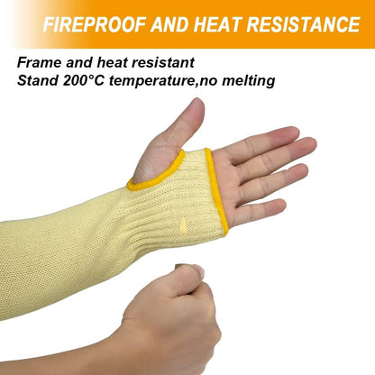 Kevlar Heat Resistant Sleeves, 19 Inch Long with Thumb Hole | Safety Anti-heat Arm Guards, For Kitchen, Gardening, Mechanic, Polish and Car Fixing Work