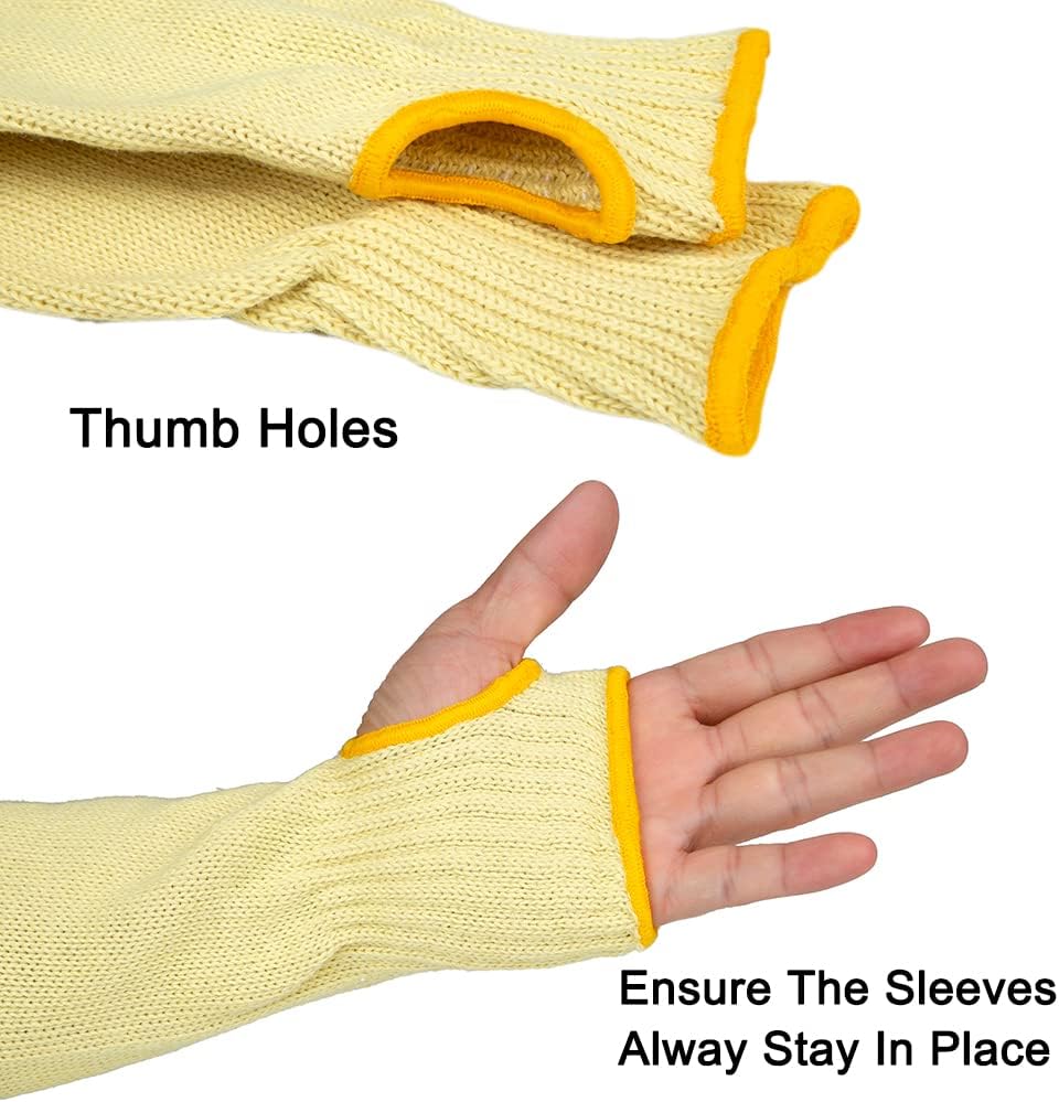 Kevlar Heat Resistant Sleeves, 19 Inch Long with Thumb Hole | Safety Anti-heat Arm Guards, For Kitchen, Gardening, Mechanic, Polish and Car Fixing Work