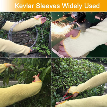 Kevlar Heat Resistant Sleeves, 19 Inch Long with Thumb Hole | Safety Anti-heat Arm Guards, For Kitchen, Gardening, Mechanic, Polish and Car Fixing Work
