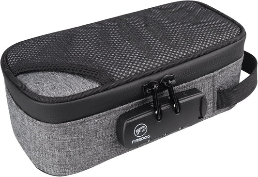 Smell Proof Case with Lock, Odor Proof Bag Containers Case Pouch for Travel Storage (Grey, 8x4x2.75 Inch)