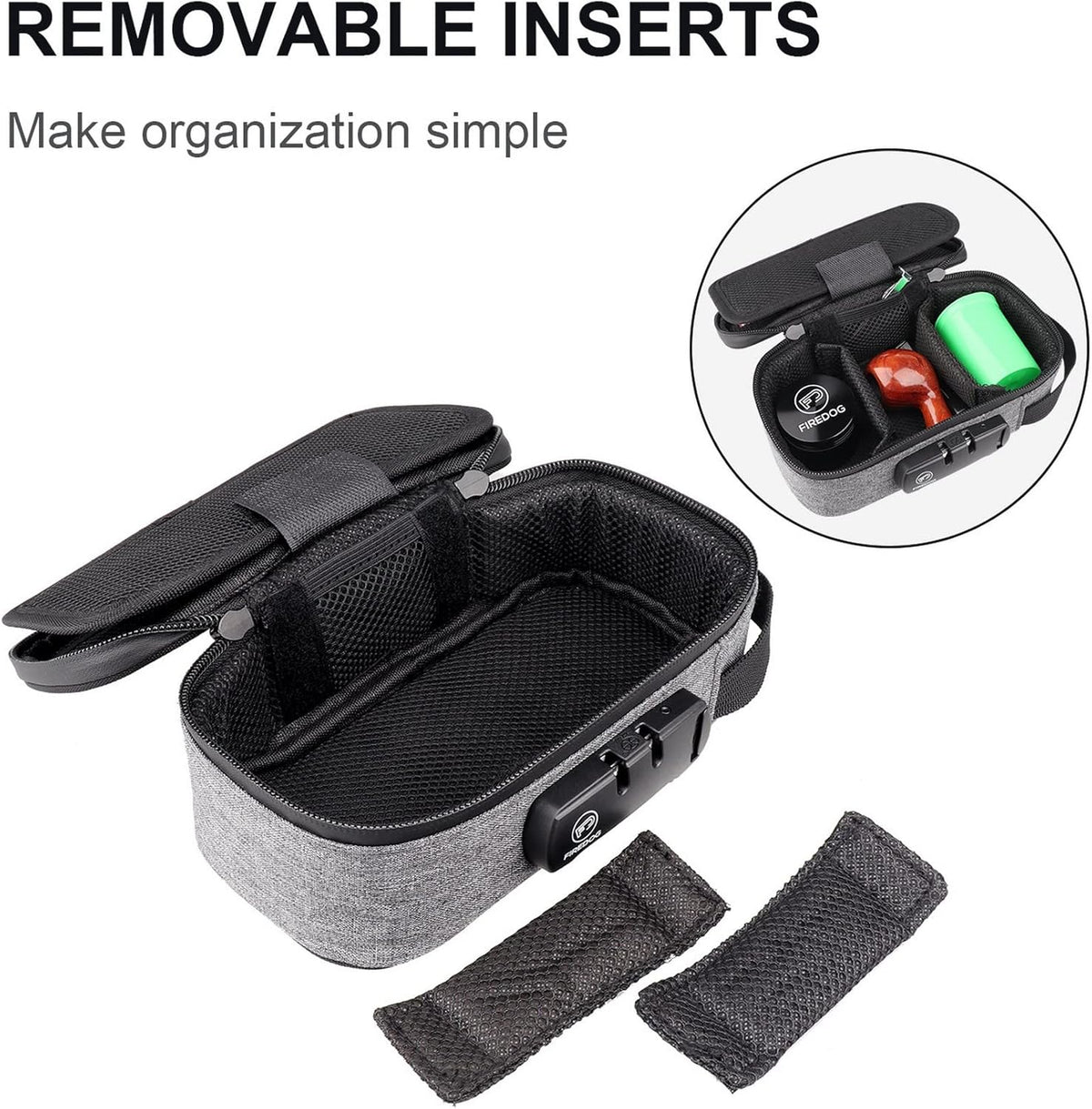 Smell Proof Case with Lock, Odor Proof Bag Containers Case Pouch for Travel Storage (Grey, 8x4x2.75 Inch)