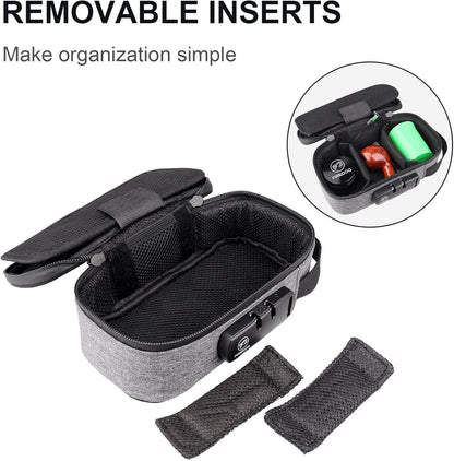 Smell Proof Case with Lock, Odor Proof Bag Containers Case Pouch for Travel Storage (Grey, 8x4x2.75 Inch)