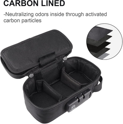 Smell Proof Case with Lock, Odor Proof Bag Containers Case Pouch for Travel Storage (Grey, 8x4x2.75 Inch)