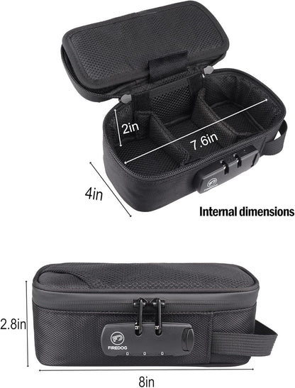 Smell Proof Case with Lock, Odor Proof Bag Containers Case Pouch for Travel Storage (Grey, 8x4x2.75 Inch)