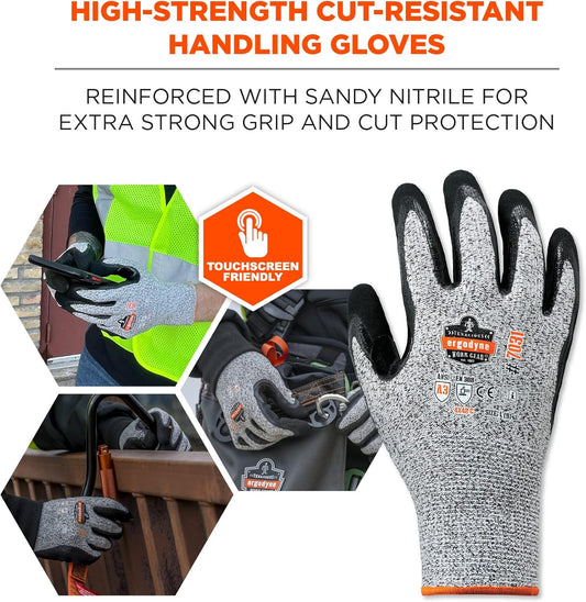Nitrile Coated Work Gloves, Cut Resistant Level A3, Grip For Wet or Dry Enviroments, ProFlex