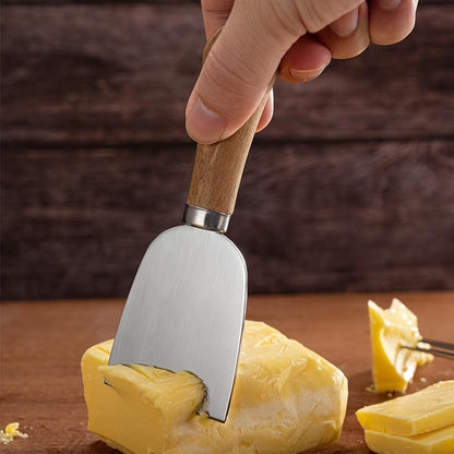 Cheese Knife Set, Charcuterie Board Accessories Stainless Steel Wood Handle