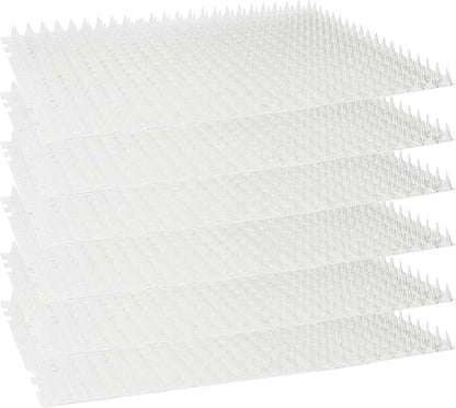 Cat Deterrent at Home - Pack of 6 Pet Deterrent Mats for Cats and Dogs - Indoor and Outdoor Spike Mats for Pet Training - Durable, Lightweight, Cut-to-Size Design - White, 16.5 x 13.2 Inches