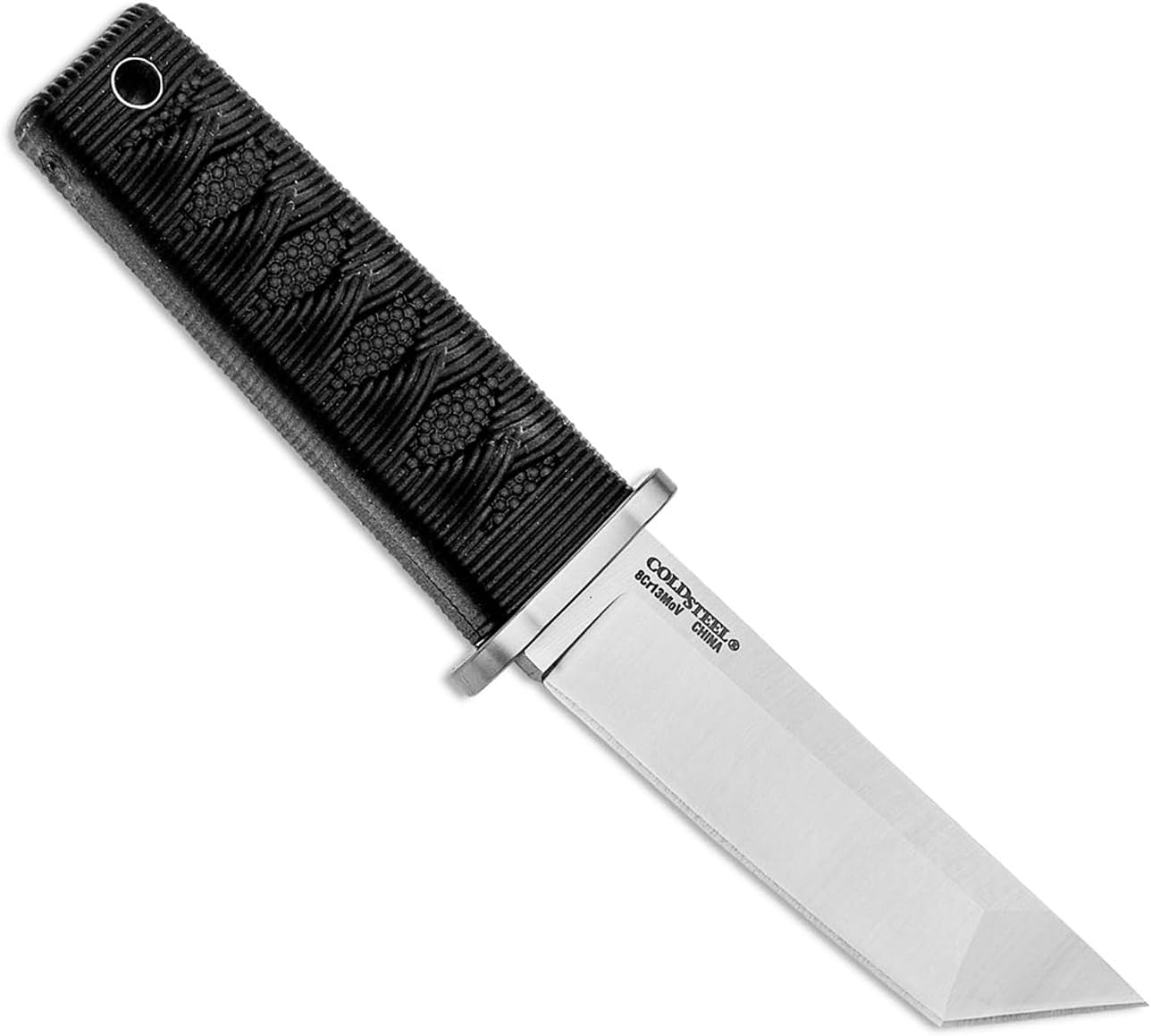 Cold Steel Kyoto 3.25" Durable Compact 8Cr13MoV Stainless Steel Fixed Blade Tanto Outdoor Hunting Utility Knife, 3 3/8" Textured Kray-Ex Handle, Sheath Included