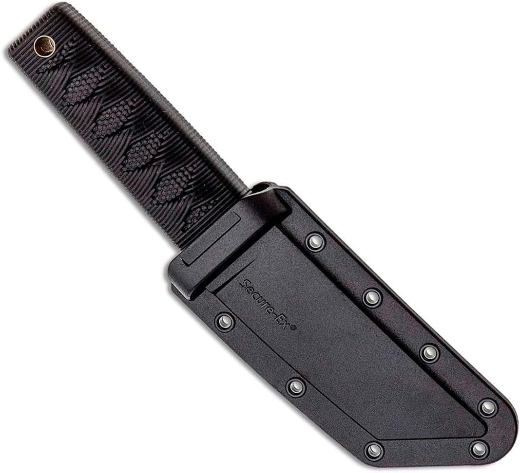 Cold Steel Kyoto 3.25" Durable Compact 8Cr13MoV Stainless Steel Fixed Blade Tanto Outdoor Hunting Utility Knife, 3 3/8" Textured Kray-Ex Handle, Sheath Included