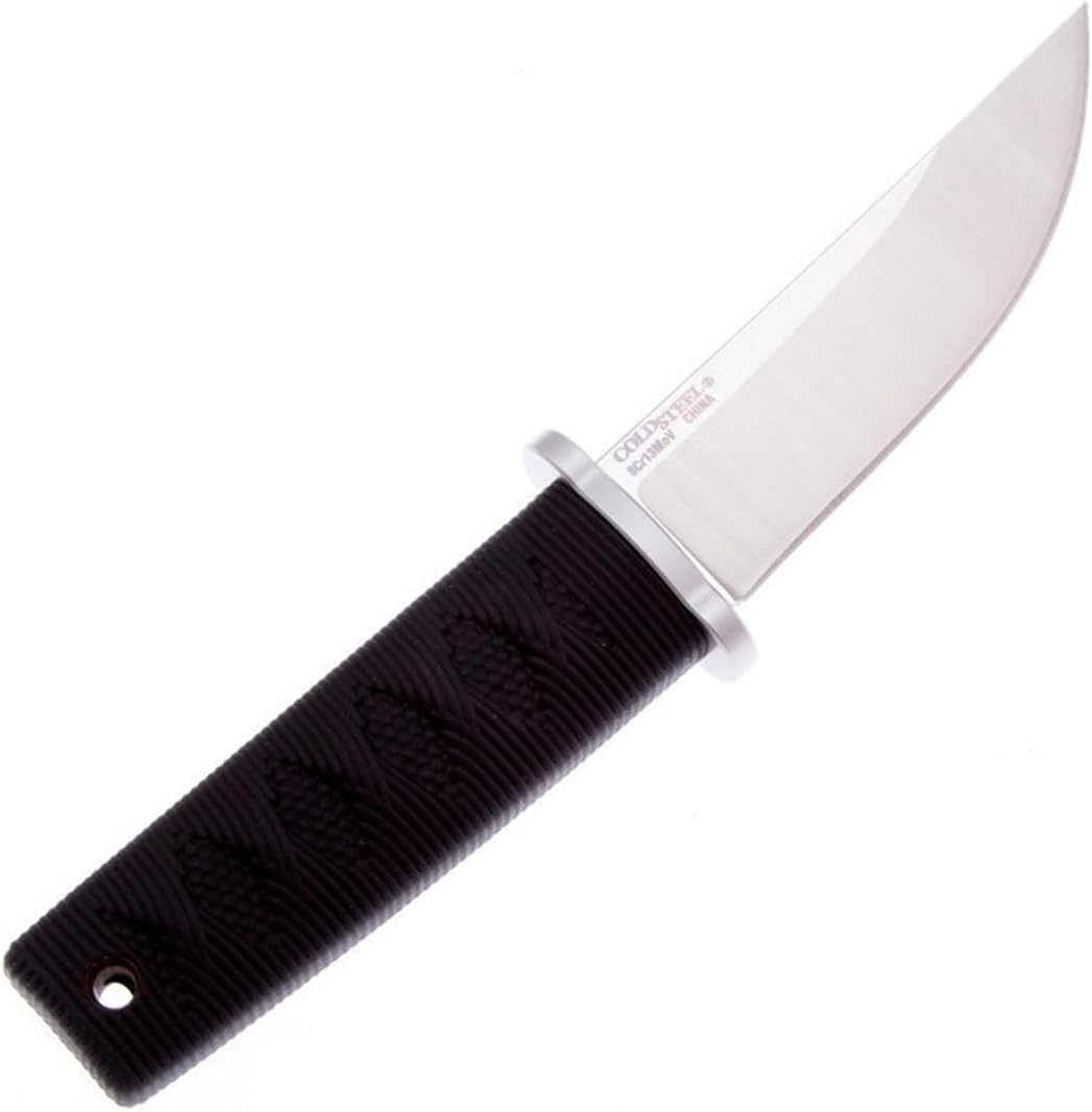Cold Steel Kyoto 3.25" Durable Compact 8Cr13MoV Stainless Steel Fixed Blade Tanto Outdoor Hunting Utility Knife, 3 3/8" Textured Kray-Ex Handle, Sheath Included
