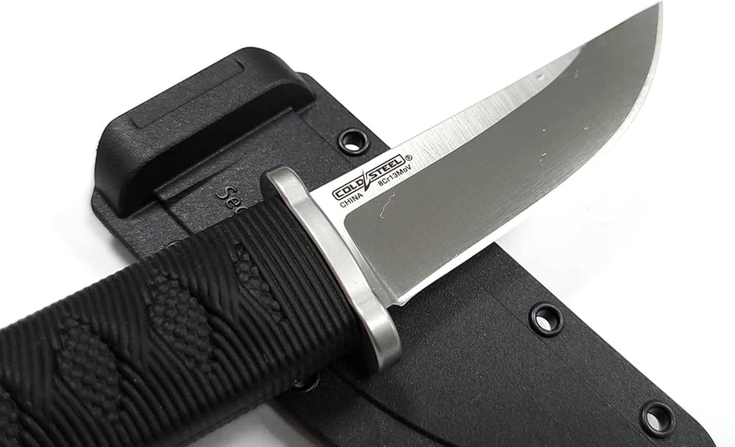 Cold Steel Kyoto 3.25" Durable Compact 8Cr13MoV Stainless Steel Fixed Blade Tanto Outdoor Hunting Utility Knife, 3 3/8" Textured Kray-Ex Handle, Sheath Included