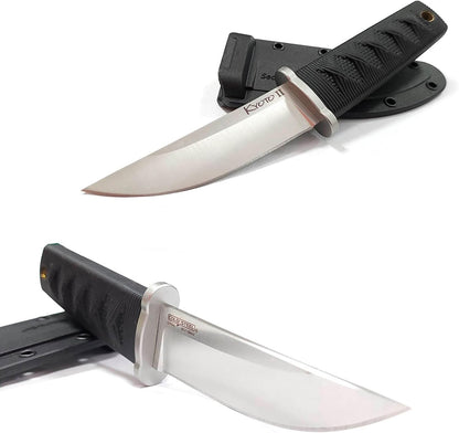 Cold Steel Kyoto 3.25" Durable Compact 8Cr13MoV Stainless Steel Fixed Blade Tanto Outdoor Hunting Utility Knife, 3 3/8" Textured Kray-Ex Handle, Sheath Included