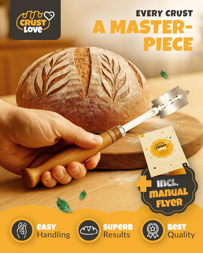 Bread Lame 2-Piece Set for Controlled Dough Scoring with 5 Blades | Straight & Curved Scoring for Clean Expansion, 2 Bread Lames with 5 Blades, Dough Scoring Tool for Sourdough & Artisan Bread