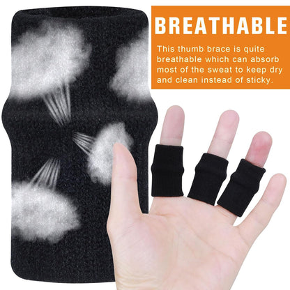 10 Pcs Black Finger Sleeves, Breathable Finger Brace | Compression Support for Arthritis, Thumb Splint for Relief Support Protector and Reliving Pain