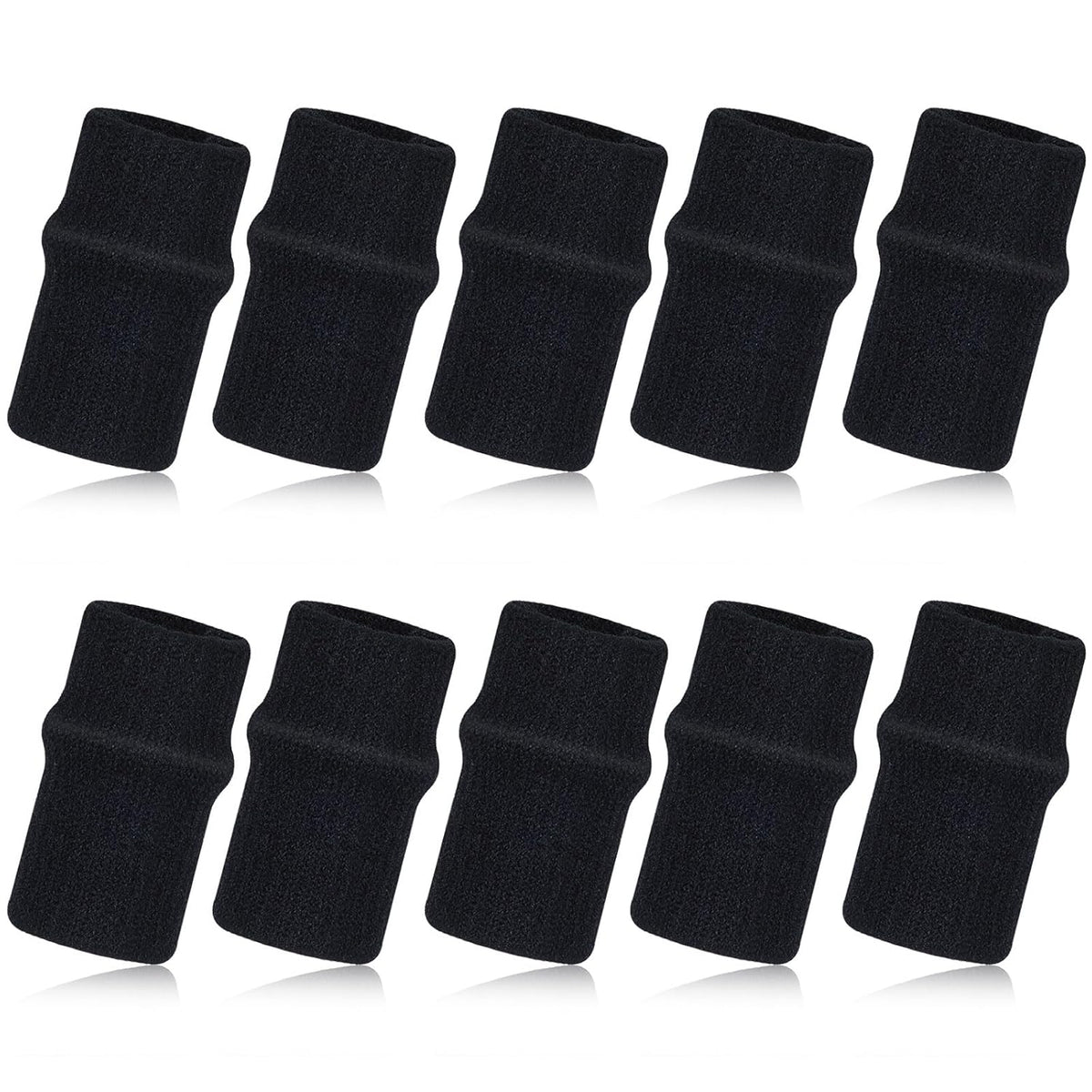 10 Pcs Black Finger Sleeves, Breathable Finger Brace | Compression Support for Arthritis, Thumb Splint for Relief Support Protector and Reliving Pain