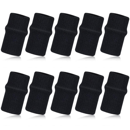 10 Pcs Black Finger Sleeves, Breathable Finger Brace | Compression Support for Arthritis, Thumb Splint for Relief Support Protector and Reliving Pain