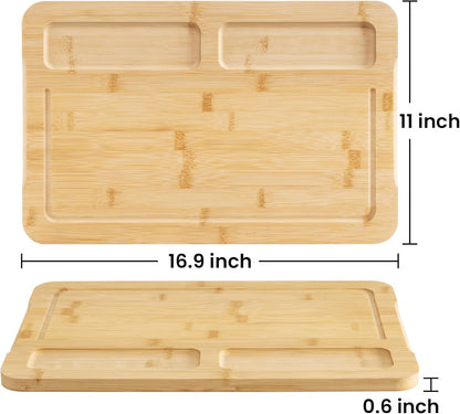 Walnut Wood Cutting Board for Kitchen, 15"x10" Reversible Wooden Chopping Board with Deep Juice Grooves and Handles, Natural Walnut Wood Cutting Board for Chopping, Cheese, Vegetables