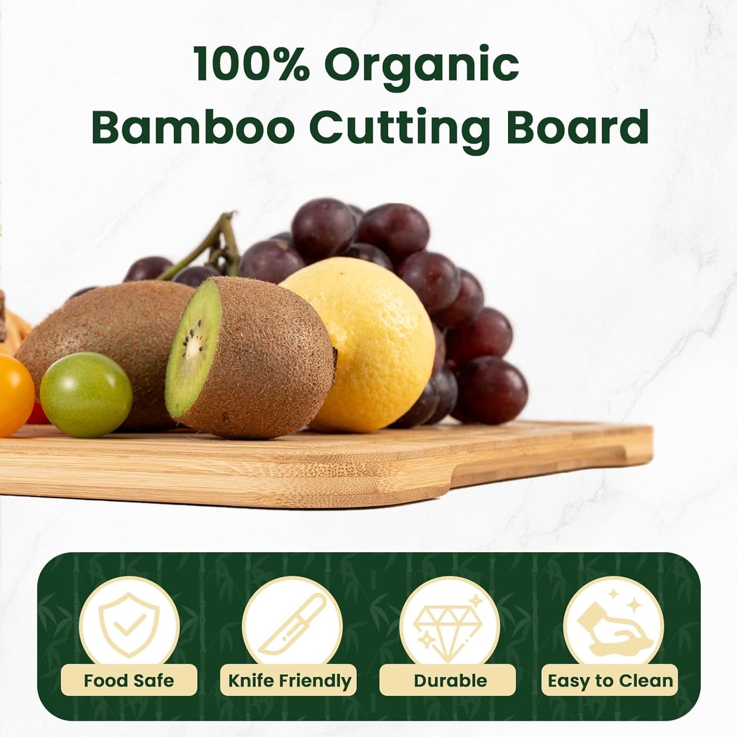 Walnut Wood Cutting Board for Kitchen, 15"x10" Reversible Wooden Chopping Board with Deep Juice Grooves and Handles, Natural Walnut Wood Cutting Board for Chopping, Cheese, Vegetables