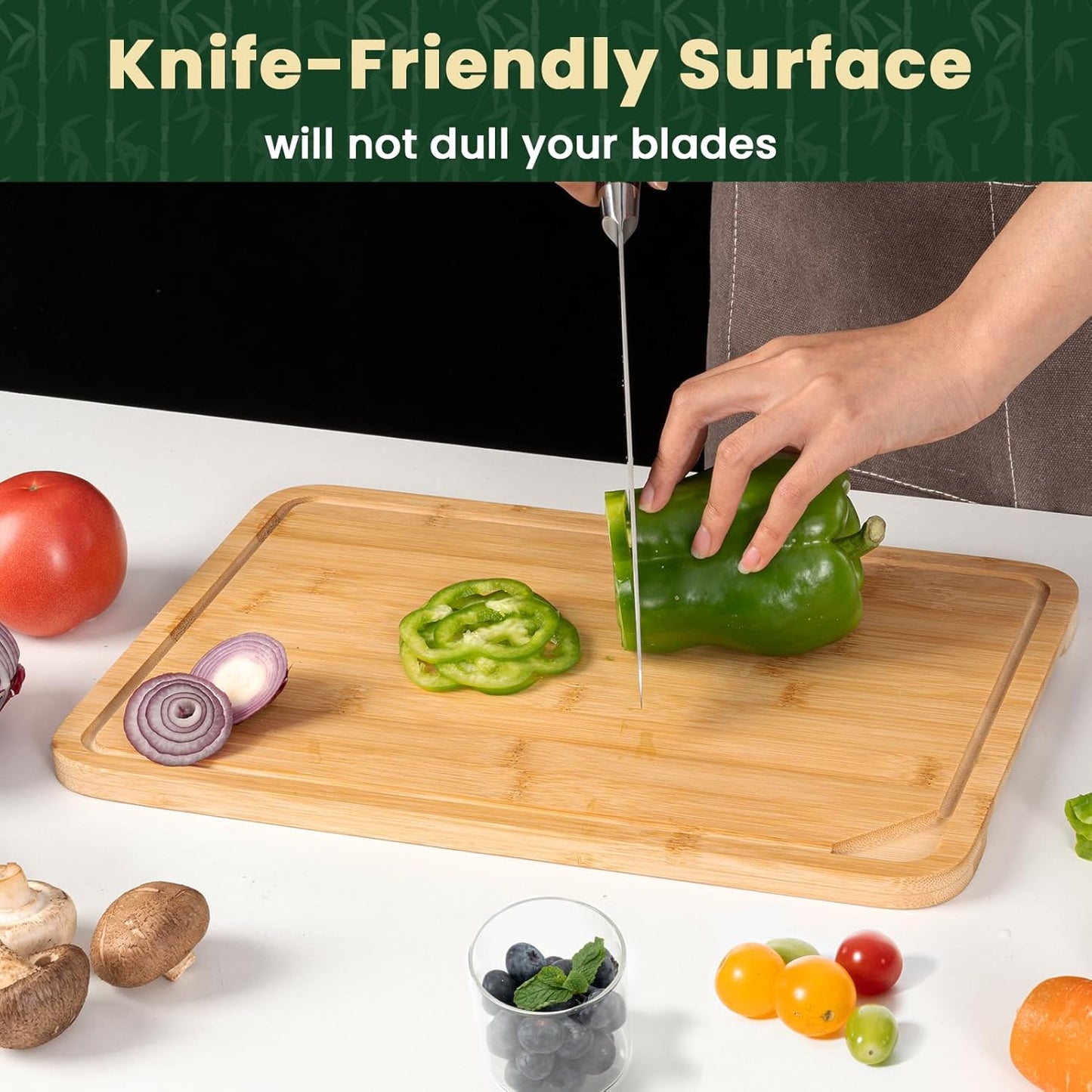 Walnut Wood Cutting Board for Kitchen, 15"x10" Reversible Wooden Chopping Board with Deep Juice Grooves and Handles, Natural Walnut Wood Cutting Board for Chopping, Cheese, Vegetables