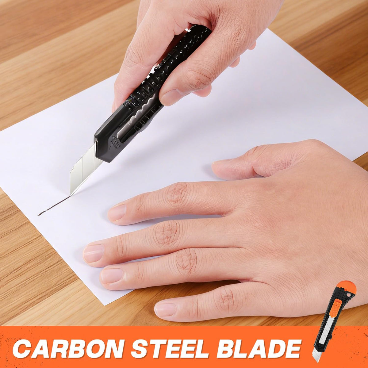 6-Pack Utility Knife Retractable,Box Cutter Retractable,18mm Utility Knife,Box Cutter for Boxes, Cardboard and Cartons, Sharp Blade, Office and Home Use
