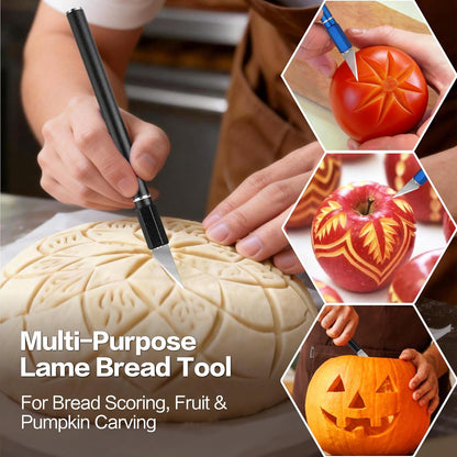 Upgraded Bread Lame 2-Pack, Sourdough Scoring Tool for Home Baking | Bread Scoring Tool with 20 Stainless Blades, Sharp Durable Blades, Non-Slip Handle & Storage Case for Home Artisan Baking