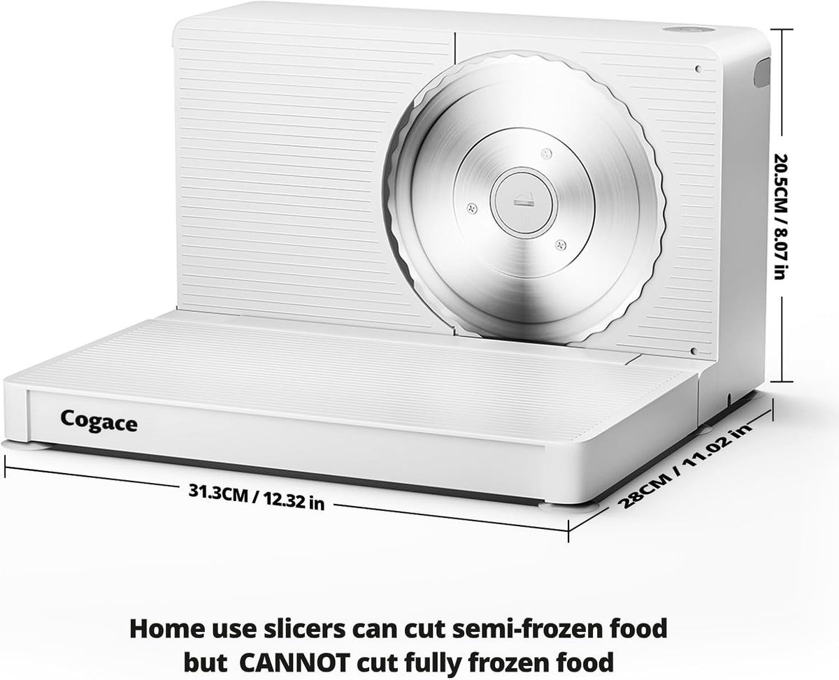 Foldable Meat Slicer, Electric Food Slicer with RSG 6.7" Stainless Steel Blade, Child Lock Protection, 0-20mm Adjustable Thickness, Food Slicer Machine for Meat Bread Cheese Fruits and Vegetables