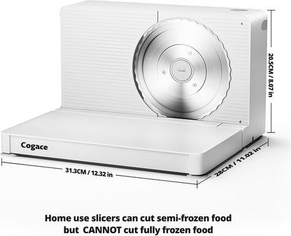 Foldable Meat Slicer, Electric Food Slicer with RSG 6.7" Stainless Steel Blade, Child Lock Protection, 0-20mm Adjustable Thickness, Food Slicer Machine for Meat Bread Cheese Fruits and Vegetables