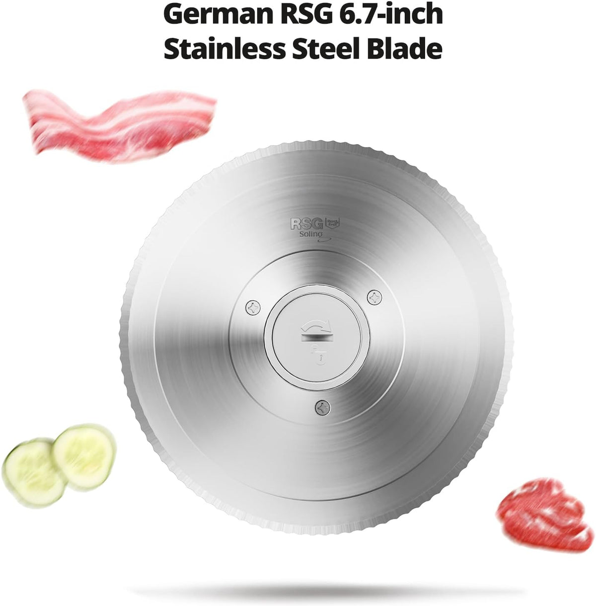 Foldable Meat Slicer, Electric Food Slicer with RSG 6.7" Stainless Steel Blade, Child Lock Protection, 0-20mm Adjustable Thickness, Food Slicer Machine for Meat Bread Cheese Fruits and Vegetables