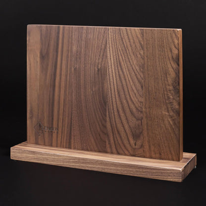 SENKEN Natural Acacia Hardwood Magnetic Knife Block - Double Sided Ultra Strong Neodymium Magnets - Knife Holder for 16 Knives (Acacia Hardwood)