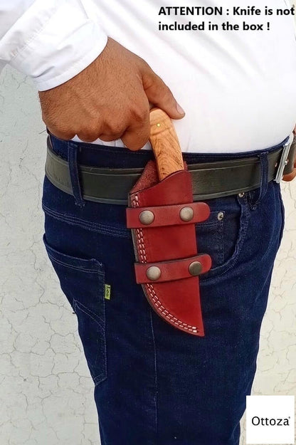 Leather Knife Sheaths for Fixed Blade Knives, Dual Usage Vertical Knife Sheath - Left Hand Horizontal Knife Sheath Leather Knife Sheath for Belt, Leather Knife Holster Belt Knife Holder No:105