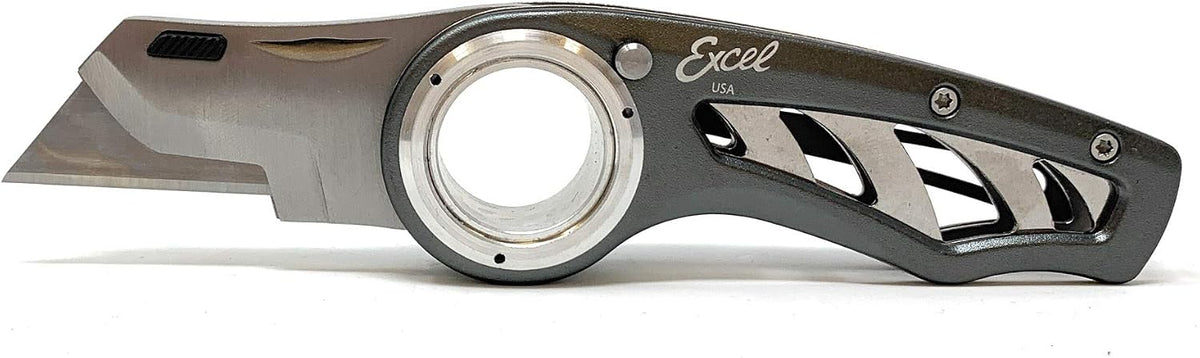 K60 Revo Folding Utility Knife with Holster, Aluminum, Black