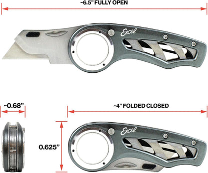 K60 Revo Folding Utility Knife with Holster, Aluminum, Black
