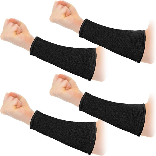2 Pairs Cut Resistant Sleeves Level 5 Arm Protective Sleeve for Thin Skin and Bruising Gardening for Men Women(Black)