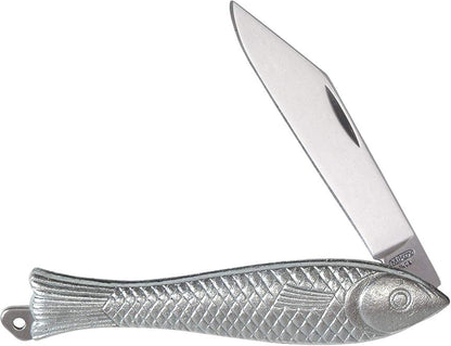 Classic Silver Fish Knife - Iconic Small Pocket Knife for EDC - 420 Stainless Steel Blade - Durable utility keychain knife - Original Czech Rybicka