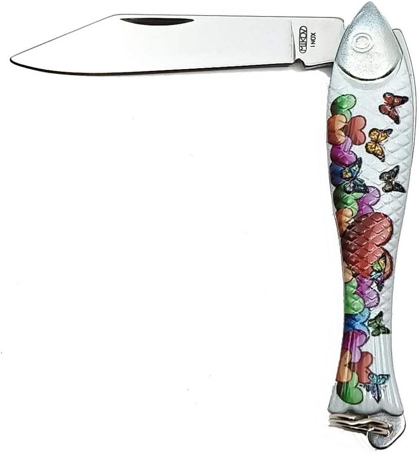 Classic Silver Fish Knife - Iconic Small Pocket Knife for EDC - 420 Stainless Steel Blade - Durable utility keychain knife - Original Czech Rybicka