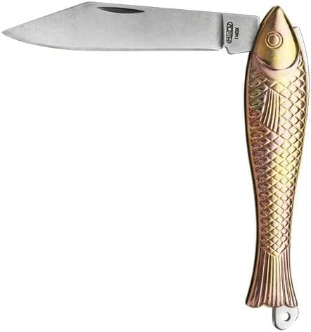 Classic Silver Fish Knife - Iconic Small Pocket Knife for EDC - 420 Stainless Steel Blade - Durable utility keychain knife - Original Czech Rybicka