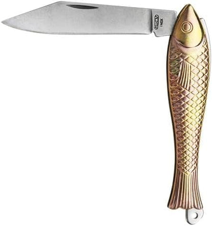 Classic Silver Fish Knife - Iconic Small Pocket Knife for EDC - 420 Stainless Steel Blade - Durable utility keychain knife - Original Czech Rybicka