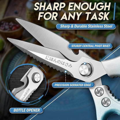 Kitchen Scissors Shears Set - 2PCS Stainless Steel Sharp