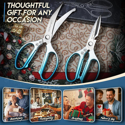 Kitchen Scissors Shears Set - 2PCS Stainless Steel Sharp