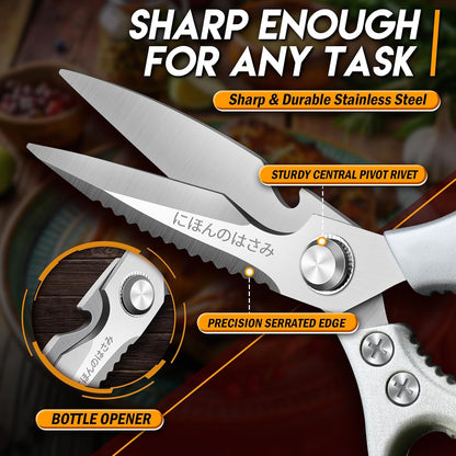 Kitchen Scissors Shears Set - 2PCS Stainless Steel Sharp
