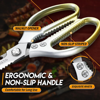 Kitchen Scissors Shears Set - 2PCS Stainless Steel Sharp