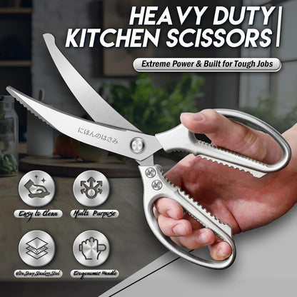 Kitchen Scissors Shears Set - 2PCS Stainless Steel Sharp
