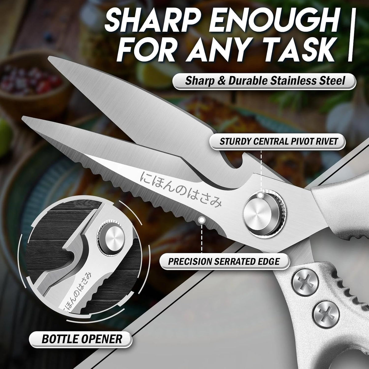 Kitchen Scissors Shears Set - 2PCS Stainless Steel Sharp