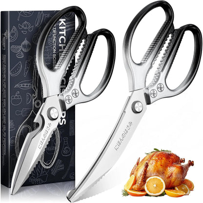 Kitchen Scissors Shears Set - 2PCS Stainless Steel Sharp
