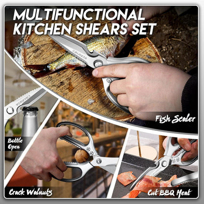 Kitchen Scissors Shears Set - 2PCS Stainless Steel Sharp