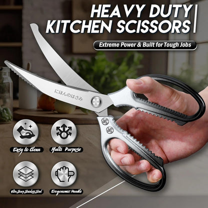 Kitchen Scissors Shears Set - 2PCS Stainless Steel Sharp