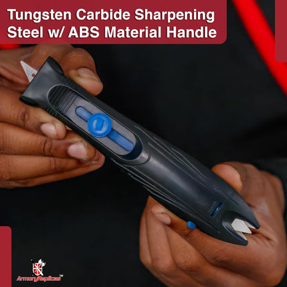 ™ - Samurai Shark Tungsten Carbide Knife Sharpener – Your Ultimate Blade Buddy for Every Task! Sharpen Scissors, Kitchen Knives, Lawn Tools, and More with Ease
