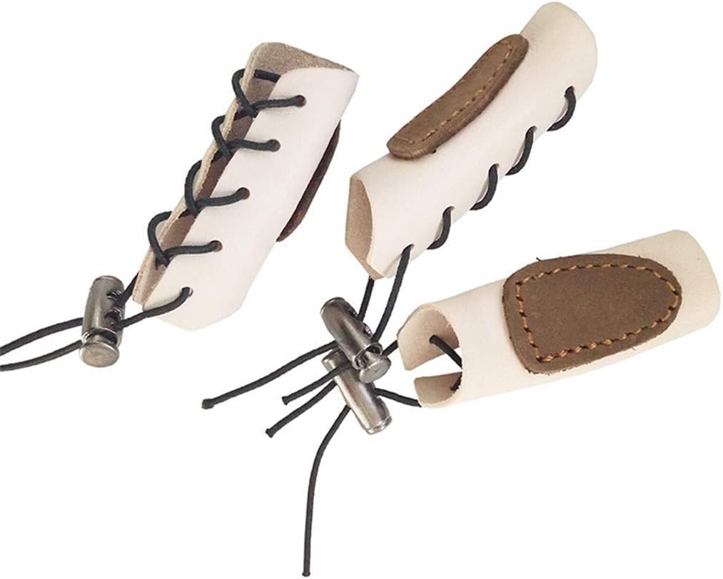 Archery Gloves Bow Finger Tab Leather Tradition Recurve Bow American Hunting Bow Hand Guard Protect Hand Finger (Pack of 3)